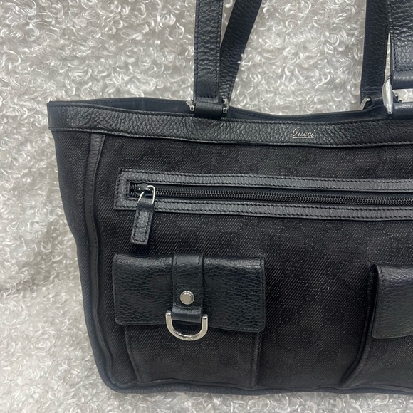 Gucci Black GG Canvas And Leather Abbey Pocket Tote - Picture 2 of 16